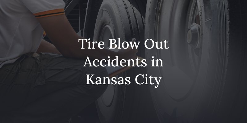 Semi truck tire blow out in Kansas City